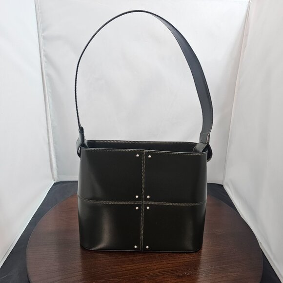 Tod's Vintage Dark Green Leather Shoulder Bag Stud Detail Made in Italy - Picture 2 of 3